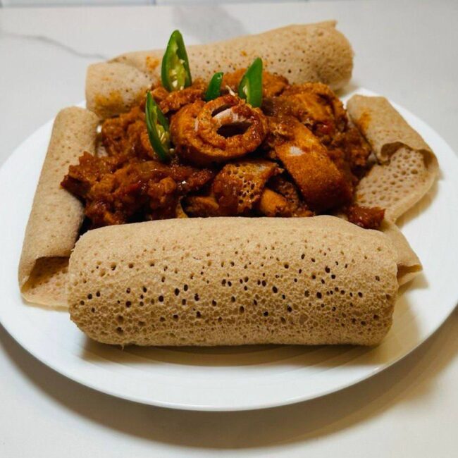 Ethiopian injera Firir Dish