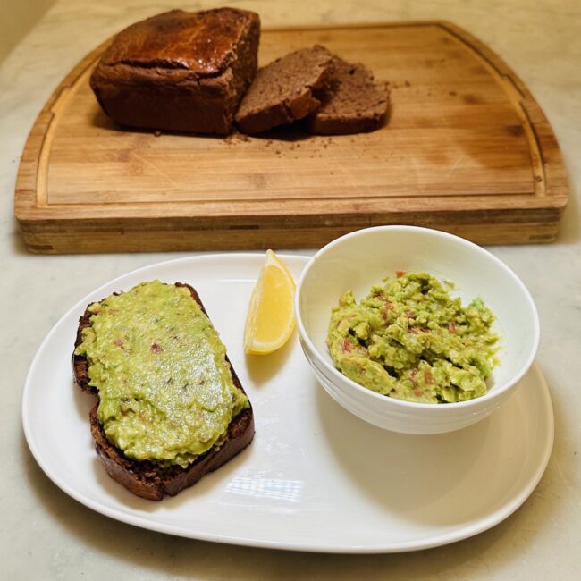 Image showing Avocado Toste Served with Homemade Teff Bread