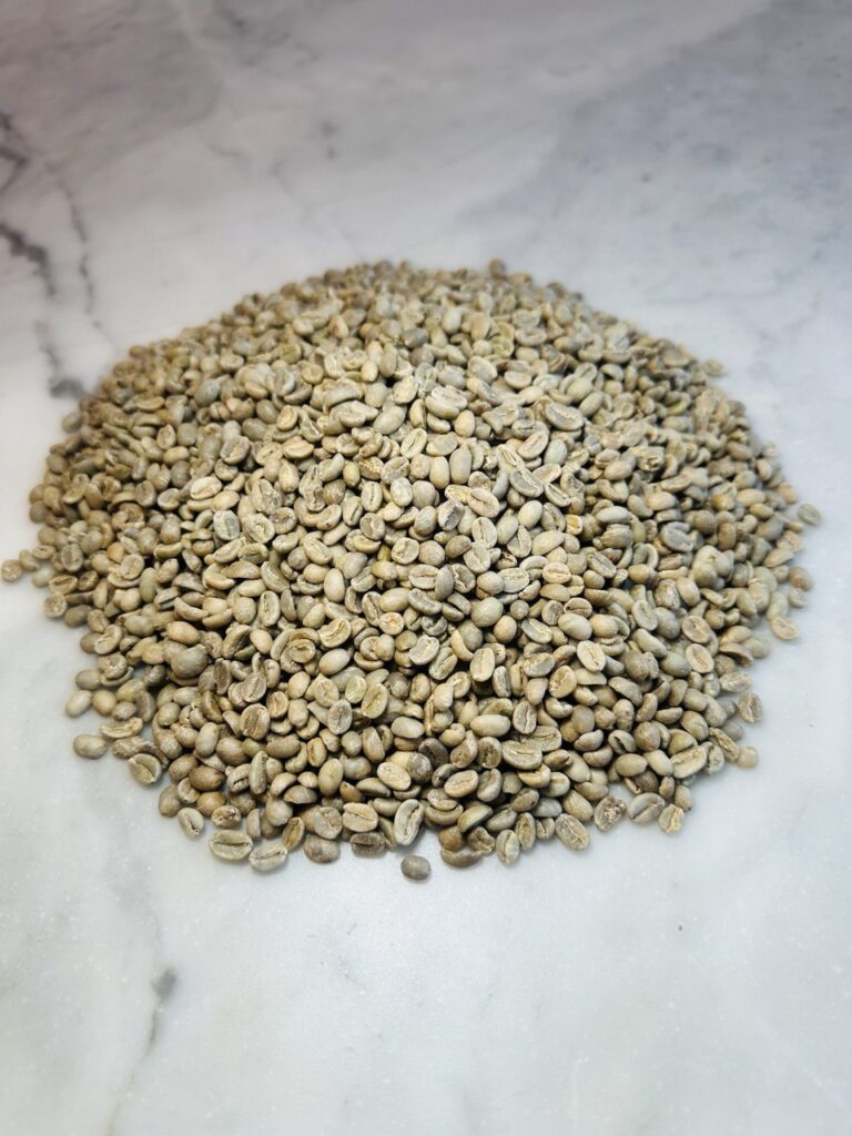 Ethiopian raw coffee beans.