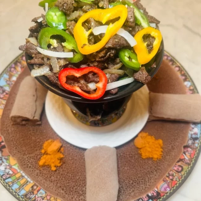 Ethiopian-tibs Seved in Traditional Shekla