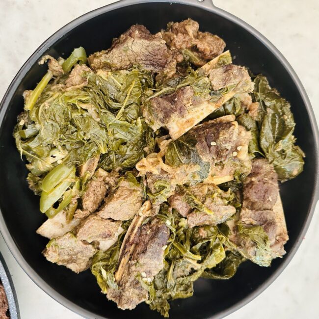 Gomen Besiga ethiopian dish