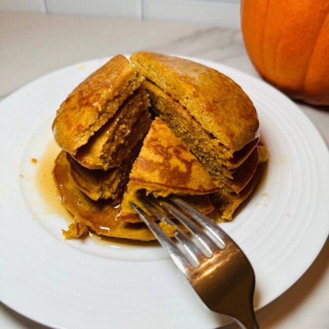 Gluten-Free Teff Pumpkin Spice Pancakes