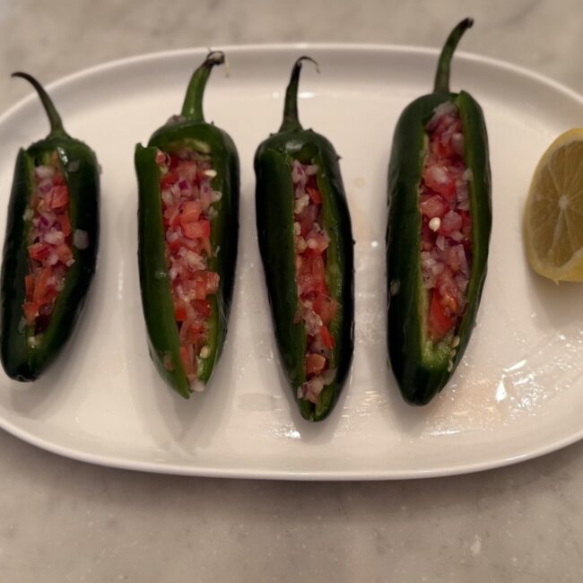 Stuffed Jalapeños (ቃሪያ ስንግ)
