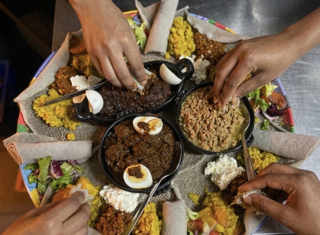 eating together